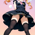 【エロ画像】グラデーション金ピンクツインテ×美少女エロ_AI_アニメエロ画像