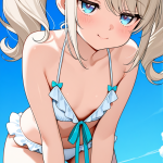 【エロ画像】プラチナブロンドツインテールグ×貧乳・微乳_AI_アニメエロ画像