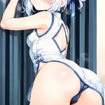 【エロ画像】水色お団子小柄貧乳×美少女エロ_AI_アニメエロ画像