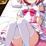 【エロ画像】桜色ショート長身スレンダー×くぱぁ・大開脚_AI_アニメエロ画像