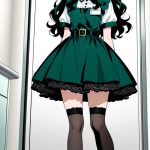【エロ画像】黒髪ウェーブロング貧乳×ナース服_AI_アニメエロ画像