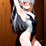 【エロ画像】銀髪セミロング貧乳長身×縛り・拘束_AI_アニメエロ画像