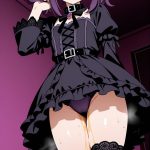 【エロ画像】黒髪刈り上げショート貧乳×おしっこ・放尿_AI_アニメエロ画像