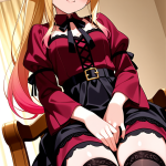 【エロ画像】ピンク髪ポニーテールむっちり×オナニー・自慰_AI_アニメエロ画像