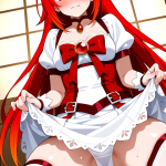 【エロ画像】赤髪セミロング高身長スレンダー×くぱぁ・大開脚_AI_アニメエロ画像