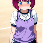 【エロ画像】マゼンタボブむっちり悪魔×体操服・ブルマ_AI_アニメエロ画像