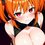 【エロ画像】オレンジツインテール長身スレン×パイズリ_AI_アニメエロ画像