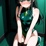 【エロ画像】黒髪セミロング貧乳×手縛り・拘束_AI_アニメエロ画像