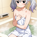 【エロ画像】銀髪ツインテールロリ体型×お風呂・入浴_AI_アニメエロ画像