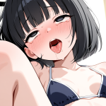 【エロ画像】黒髪ボブ貧乳小柄×アヘ顔・イキ顔_AI_アニメエロ画像