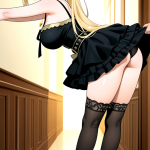 【エロ画像】金髪ポニーテール巨乳ゴシック×バック・後背位_AI_アニメエロ画像
