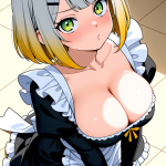 【エロ画像】ピンクボブ細身モデル体型×パイズリ_AI_アニメエロ画像