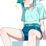 【エロ画像】水色ポニーテールむっちり×貧乳・微乳_AI_アニメエロ画像
