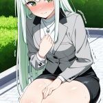 【エロ画像】銀髪ロングむっちり×おしっこ・放尿_AI_アニメエロ画像