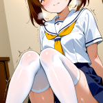 【エロ画像】黒青グラデーションツインテール×潮吹き_AI_アニメエロ画像