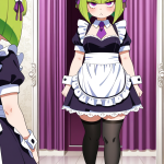 【エロ画像】ライム色外ハネボブむっちり×鏡越し_AI_アニメエロ画像