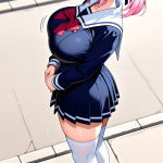 【エロ画像】黒青グラデーションツインテール×巨乳・爆乳_AI_アニメエロ画像