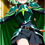 【エロ画像】深緑くせ毛ショートグラマラス×美少女エロ_AI_アニメエロ画像
