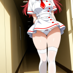 【エロ画像】赤髪セミロング巨乳ナース×バック・後背位_AI_アニメエロ画像