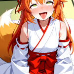 【エロ画像】オレンジ髪ハーフアップむっちり×アヘ顔・イキ顔_AI_アニメエロ画像