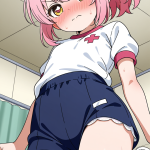 【エロ画像】桜色ハイポニーテールロリ×体操服・ブルマ_AI_アニメエロ画像