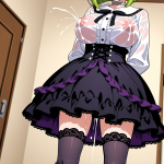 【エロ画像】緑髪ボブロリ×授乳・母乳_AI_アニメエロ画像