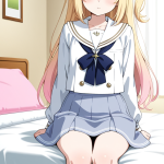【エロ画像】金髪サイドテールむっちり×貧乳・微乳_AI_アニメエロ画像