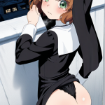 【エロ画像】茶髪くせ毛ショートロリ×美少女エロ_AI_アニメエロ画像