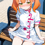 【エロ画像】オレンジツインテールむっちり×野外露出_AI_アニメエロ画像