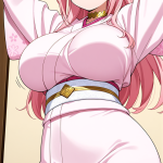 【エロ画像】ピンク髪ハーフアップロリ体型×巨乳・爆乳_AI_アニメエロ画像
