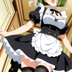 【エロ画像】緑髪外ハネボブグラマラス×美少女エロ_AI_アニメエロ画像