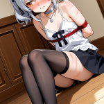 【エロ画像】銀髪ロールツインテール貧乳×縛り・拘束_AI_アニメエロ画像
