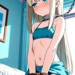 【エロ画像】プラチナブロンドロング貧乳×手縛り・拘束_AI_アニメエロ画像