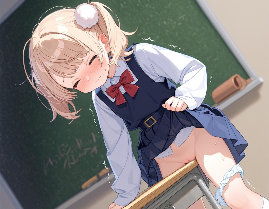 【二次エロ】しぐれういが教室でこっそりオナニーしてるエロ画像