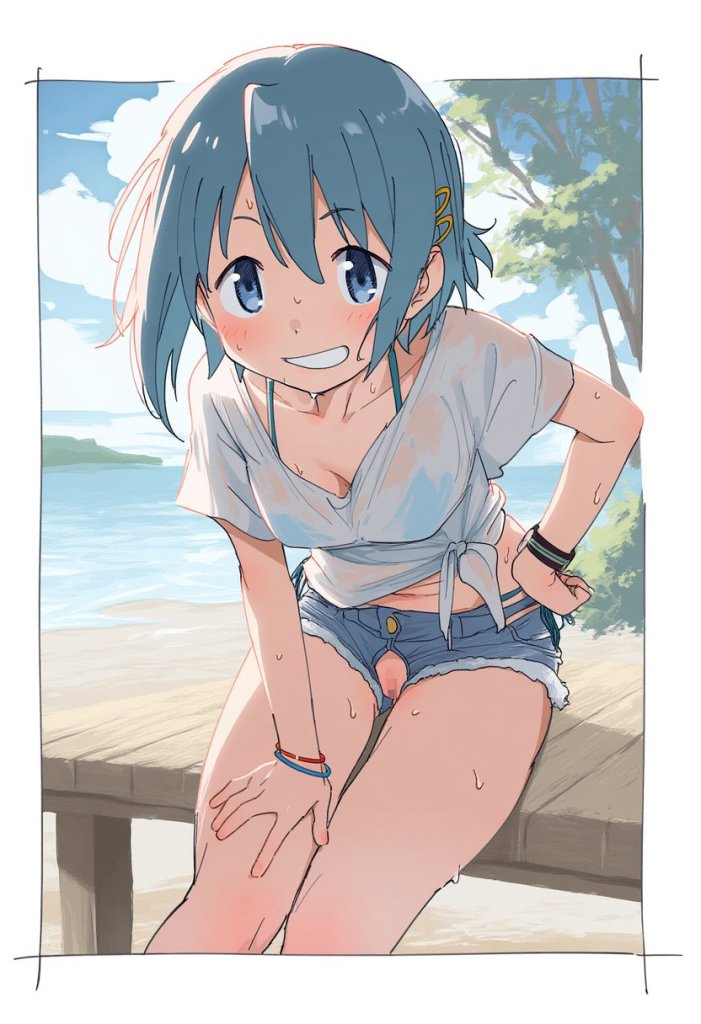 【画像】えっちな水着のさやかちゃんとハメハメするエロ画像！！！