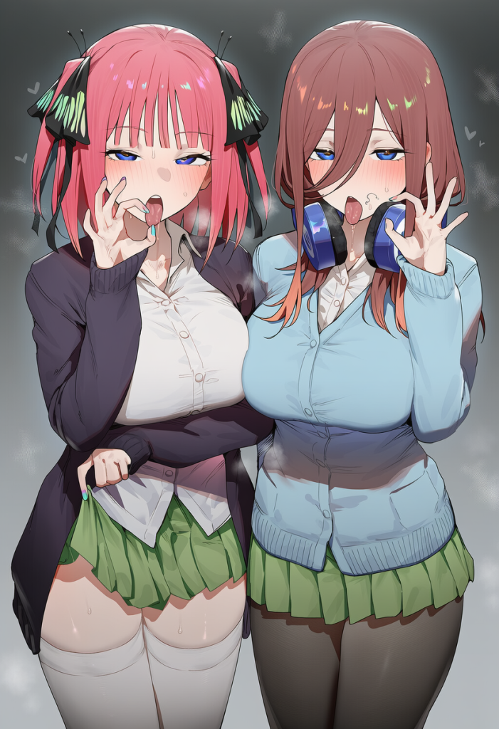 【画像】二乃と三玖をザーメンまみれになるまでハメまくるエロ画像集