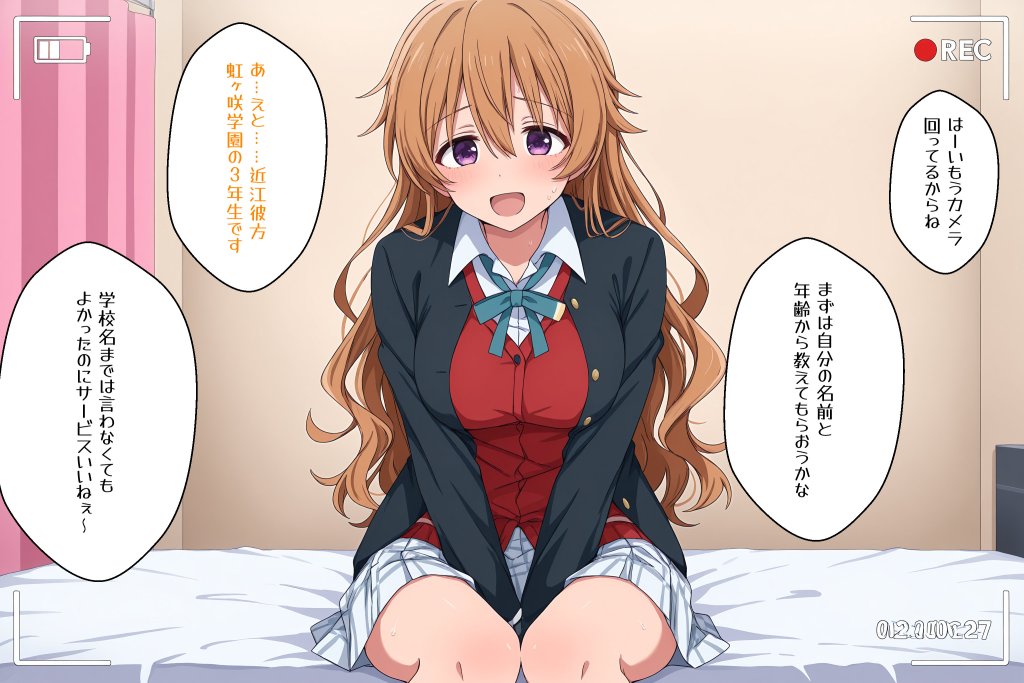 【二次エロ】家計が厳しいので仕方なく裏ビデオへ出演する近江彼方…