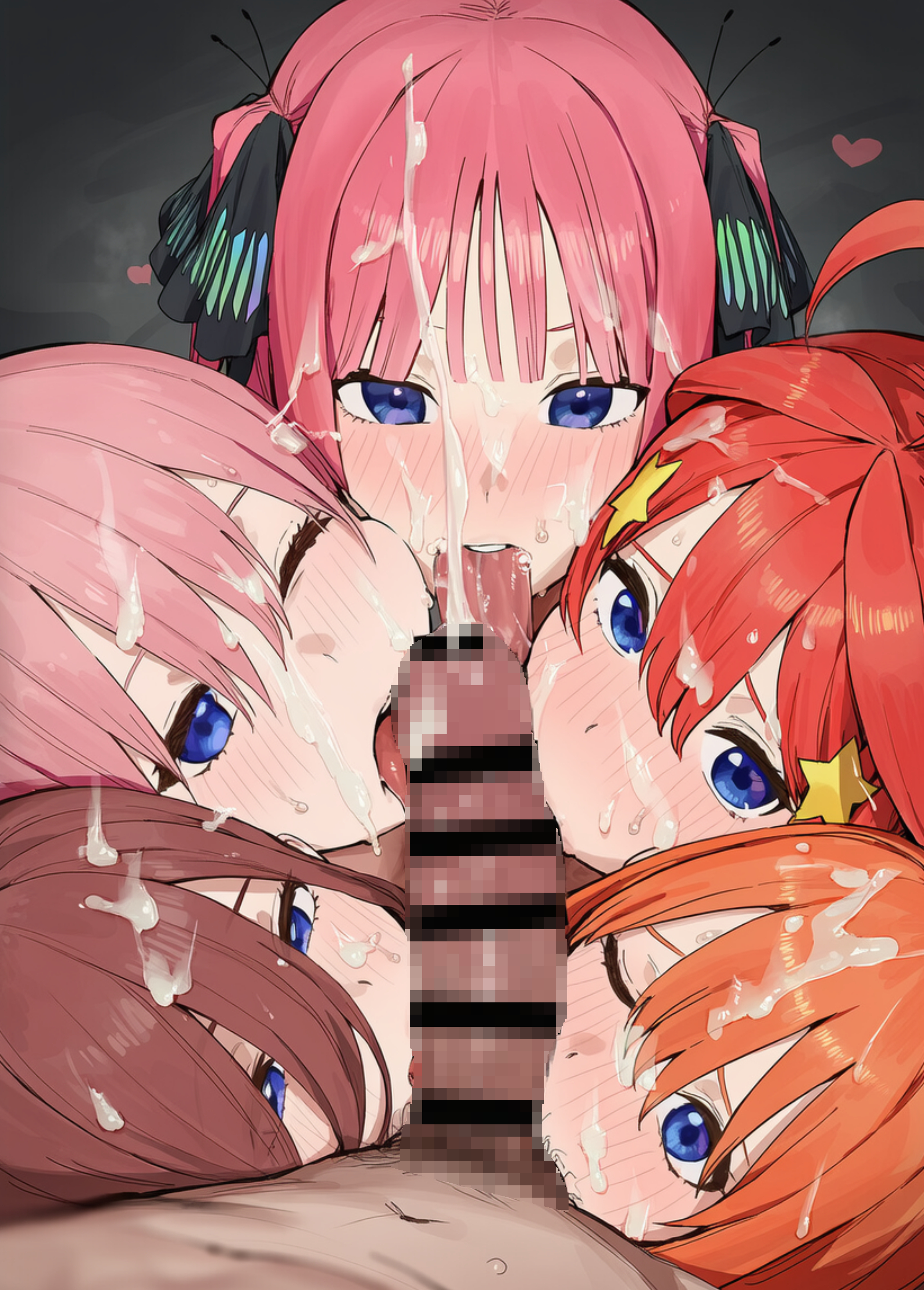 【画像】五つ子 ハーレムフェラ♥♥♥