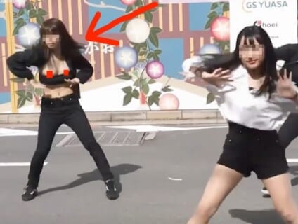文化祭のダンス中に乳首ポロリしちゃう日本の女子大生の動画、エロすぎると海外で話題にｗｗｗ