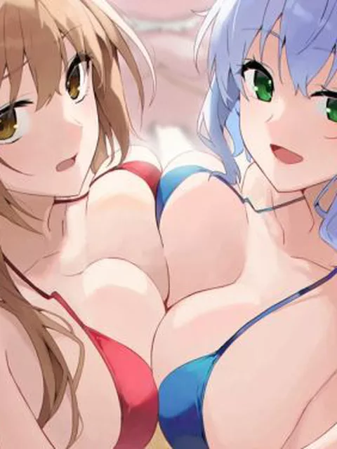 【画像】こういう巨乳と貧乳が“乳合わせ”してるシーンが好きなんだがｗｗ