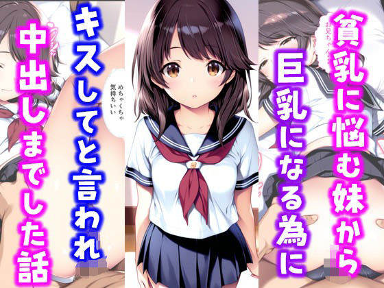 【同人エロ漫画】  貧乳に悩む妹から巨乳になる為にキスしてと言われ中出しまでした話