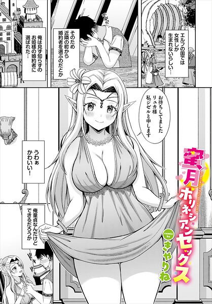 【エロ漫画】巨乳美乳の姫と童貚の騎乗位中出しラブコメ ファンタジーエルフの婚約者が純愛と官能を導く！！