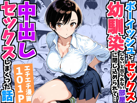 【エロ同人】巨乳幼馴染と閉じ込め部屋で起こるフェラと中出しオナニー全開ラブコメ！！