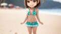 【画像】ちびキャラお姉さんの水着画像