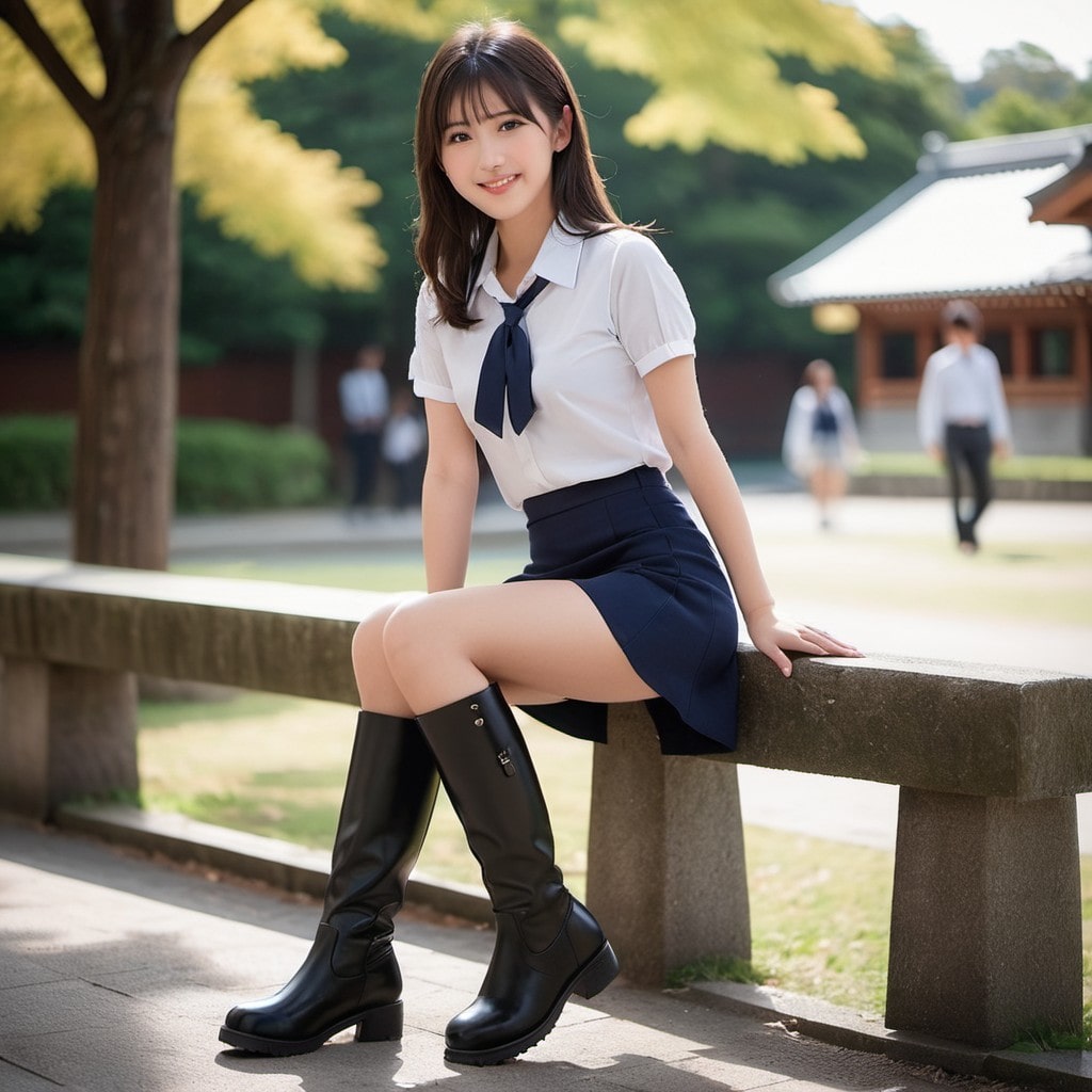 ミニスカ・ブーツ脚フェチ4