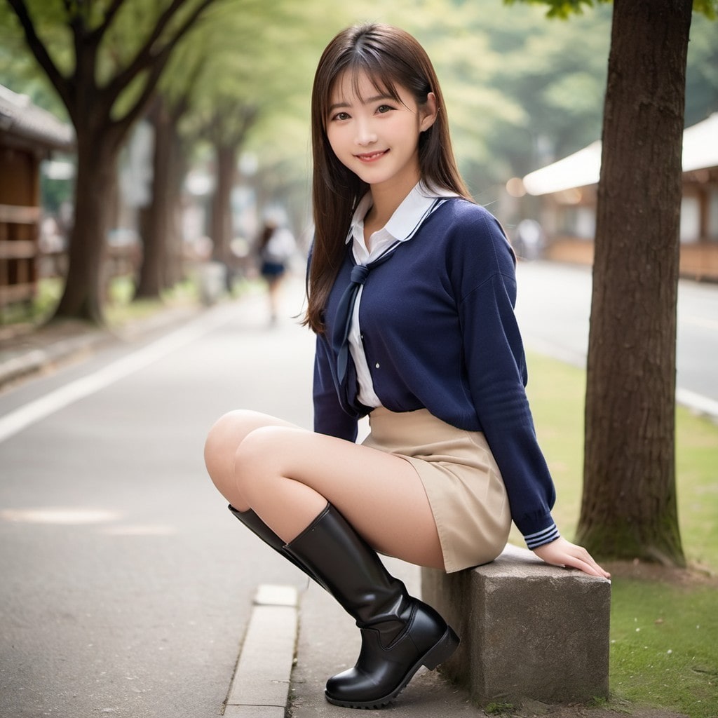 ミニスカ・ブーツ脚フェチ6