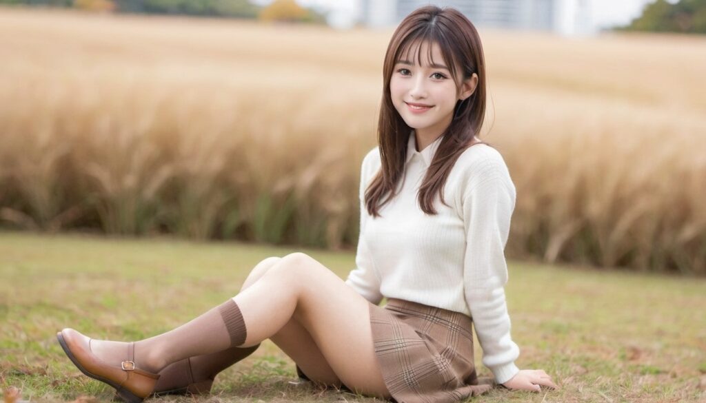 秋の脚フェチ画像 PC壁紙3