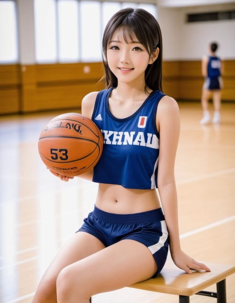 ちょいえちユニフォームのバスケ部員画像8