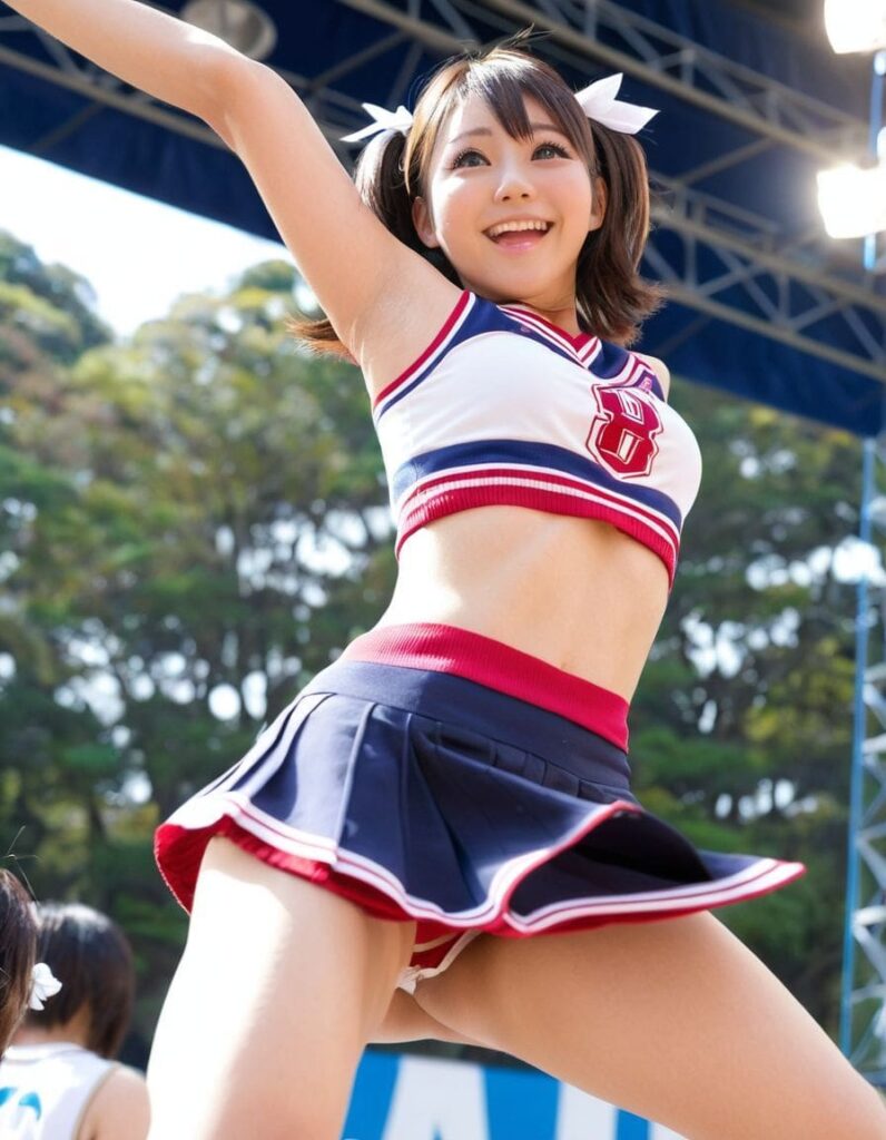 チアリーダーのローアングル画像11
