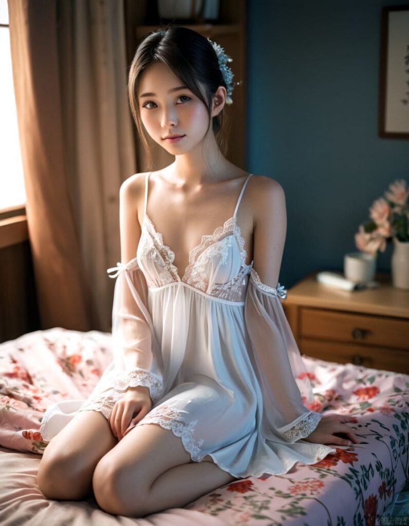 貧乳スレンダー部屋着9